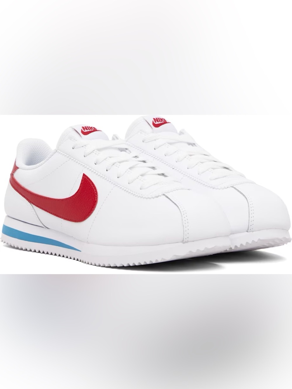 Nike Cortez - Women-  White Sneakers with Red Swoosh